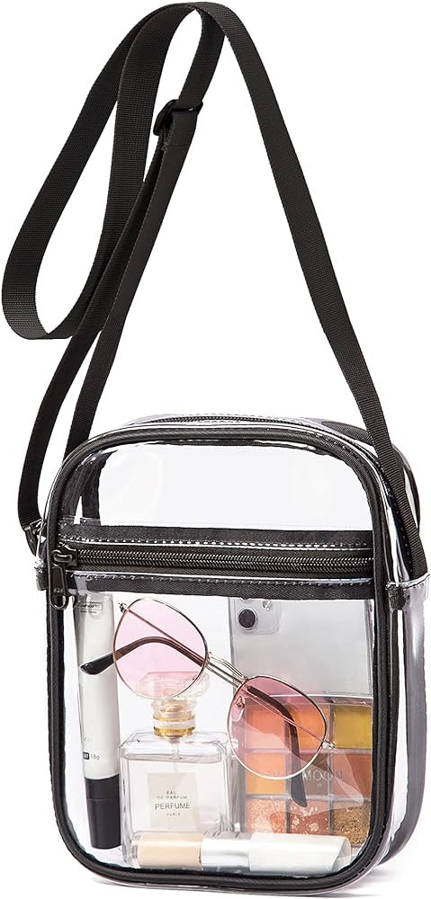 Vorspack Clear Bag Stadium Approved - PVC Clear Purse Clear Crossbody Bag with Front Pocket for C... | Amazon (US)
