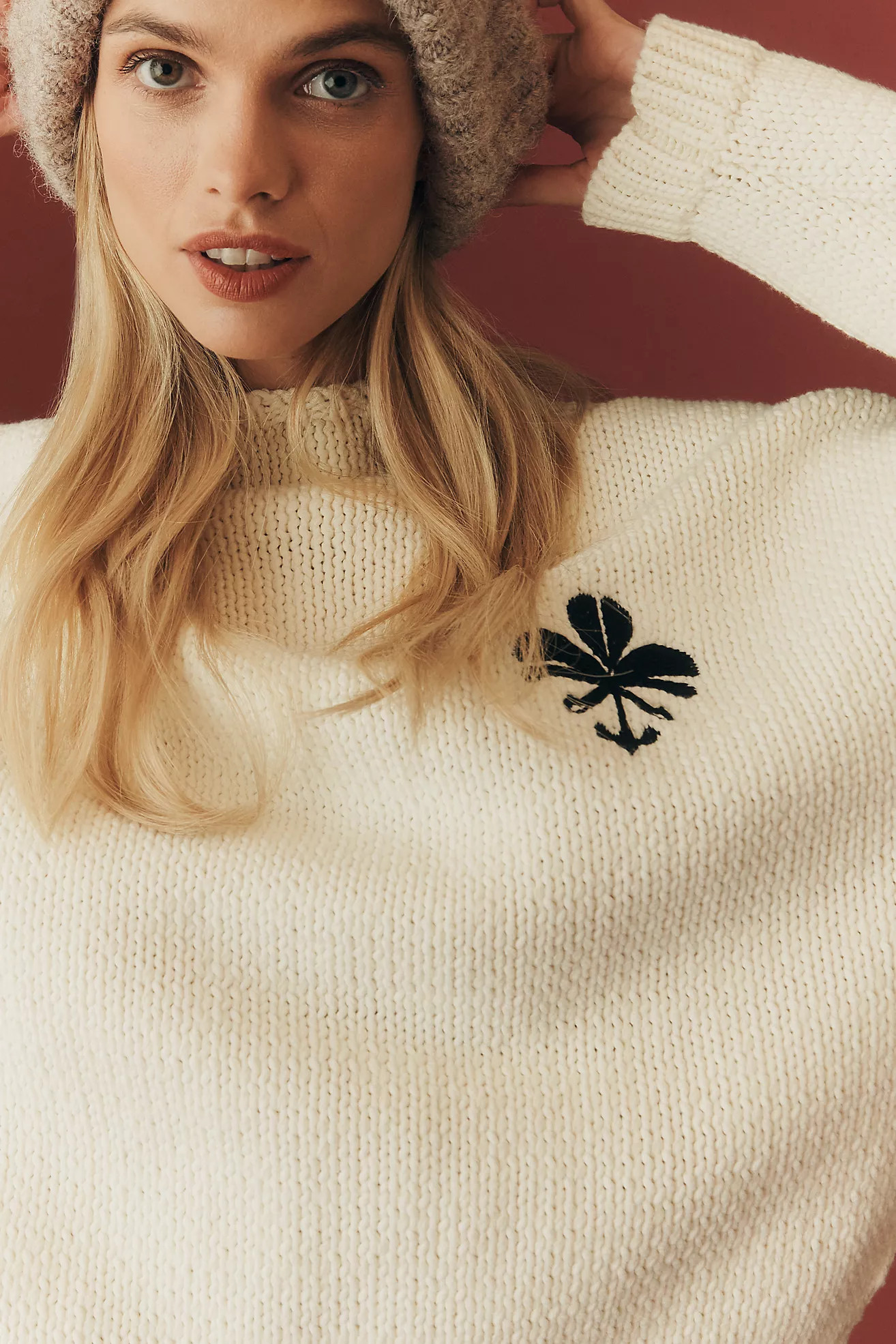 Embroidered Turtleneck Sweater | Anthropologie (US)