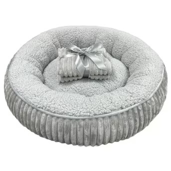 Heart & Herd Round Light Gray Polyester Bolster Dog/Cat Bed ( Small ) Lowes.com | Lowe's