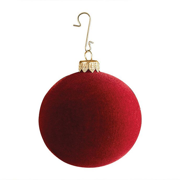 Velvet Ball Glass Christmas Ornaments Handmade Set of 4 | Ballard Designs, Inc.