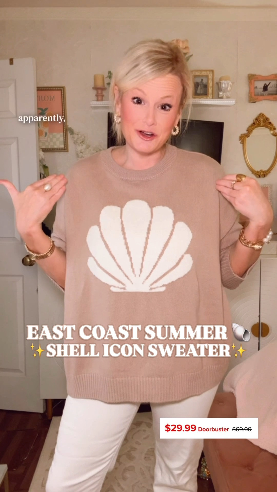 Coastal sweater | shell sweater | East Coast summer outfit | Belk sale find | summer sweater

Originally $69, now under $30. This 100% cotton shell sweater is the kind of coastal sale find that looks like it came from a very expensive beach town shop.

The oversized shell motif, neutral color palette, soft cotton knit, crew neckline, drop shoulder sleeves, relaxed fit, and easy summer weight give it that Cape Cod, Nantucket, lake house, New England summer look without the boutique price tag.

I sized up to a large for a cozy fit. The quality feels really good for the sale price: substantial enough to hold its shape, but still breathable enough for cool summer nights and year round layering.

Wear it with white jeans, denim shorts, linen pants, straight leg denim, white shorts, raffia sandals, gold hoops, pearl earrings, or tossed over your shoulders with a summer dress.

This is the sweater for beach vacations, lake weekends, Cape Cod trips, Nantucket packing lists, coastal dinners, cool beach nights, airport outfits, casual work outfits, teacher outfits, and every white denim outfit. 

Also available in 4 other motif options.

Coastal sweater, shell sweater, seashell sweater, cotton sweater women, 100 cotton sweater, summer sweater, lightweight sweater, beach sweater, vacation sweater, neutral sweater, East Coast summer outfit, New England summer outfit, Cape Cod outfit, Nantucket style, coastal style, coastal grandmother style, preppy coastal outfit, beach vacation outfit, lake weekend outfit, white jeans outfit, white denim outfit, Belk finds, Belk sale, Vince Camuto sweater, affordable coastal style, designer look for less

#LTKFindsUnder50 #BelkFinds #NewEnglandSummer #EastCoastSummer #CoastalStyle #ShellSweater #PreppyStyle #VacationOutfit #SummerOutfit

#LTKSaleAlert #LTKSeasonal #LTKOver40