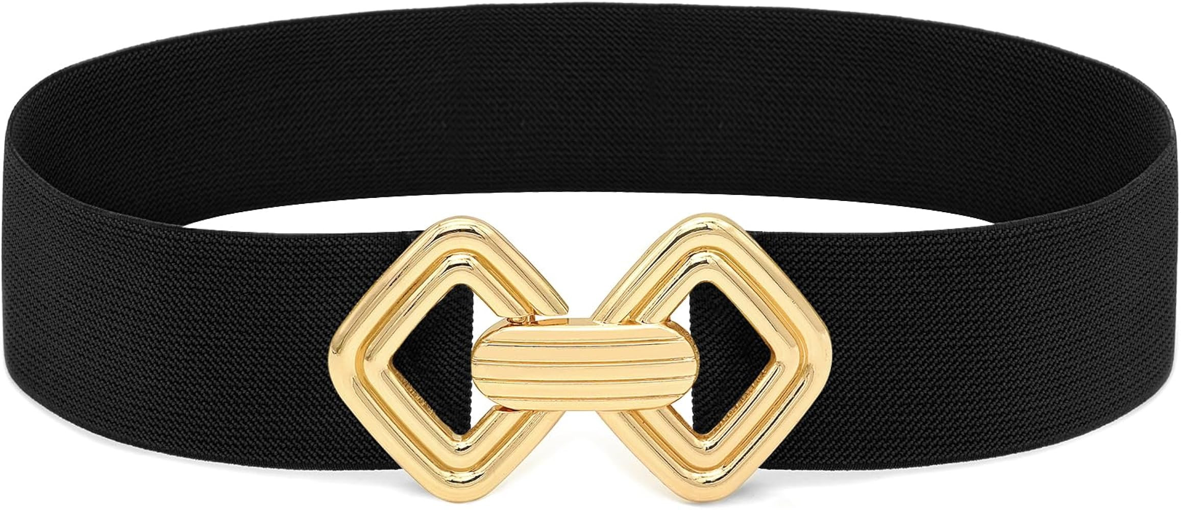 Wide Elastic Waist Belts for Women Stretchy Skinny Belts with Gold Buckle for Dresses | Amazon (US)