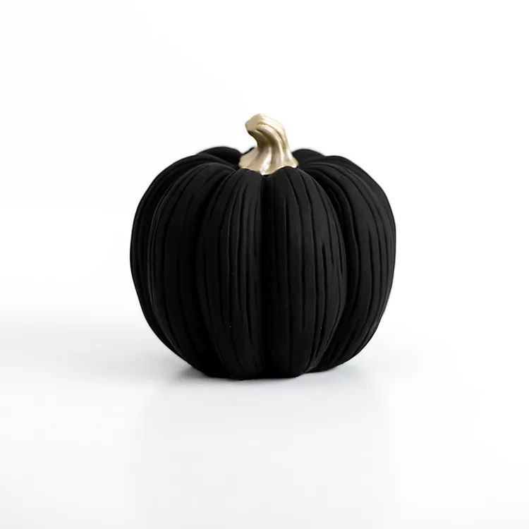 Chalky Black and Gold Pumpkin Statue | Kirkland's Home