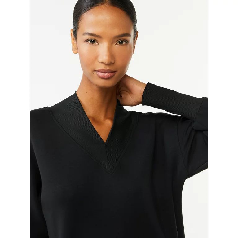 Scoop Women's Ultimate ScubaKnit V-Neck Sweatshirt, Sizes XS-XXL - Walmart.com | Walmart (US)