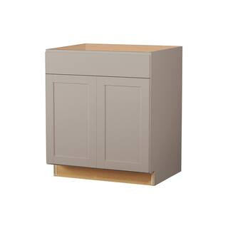 Hampton Bay Westfield Dusk Gray Wood Shaker Stock Assembled Sink Base Kitchen Cabinet (30 in. W x... | The Home Depot