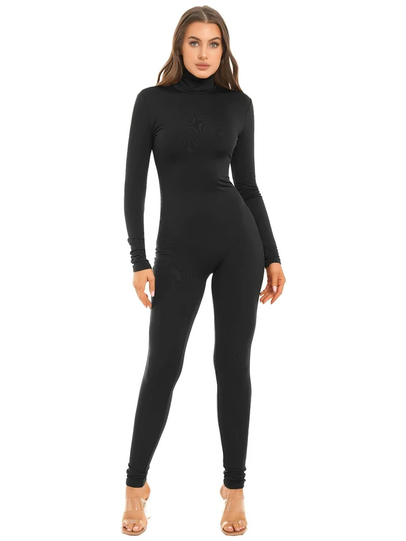vastwit Womens Long Sleeve Full Length Tank Unitard Jumpsuit Bodysuit Romper Bodycon Tight Catsui... | Walmart (US)