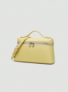 1pc Solid Color Litchi Grain PU Square Crossbody Bag, Small Purse For Women, Suitable For Everyda... | SHEIN