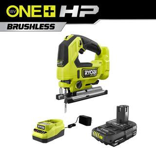 RYOBI ONE+ HP 18V Brushless Cordless Jig Saw with 2.0 Ah Battery and Charger | The Home Depot