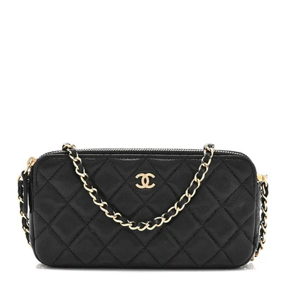 Caviar Quilted Small Clutch With Chain Black | FASHIONPHILE (US)