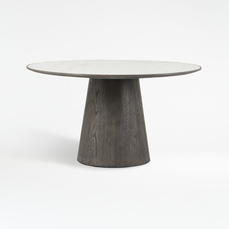 Charlton Round Marble and Wood Dining Table | Crate & Barrel | Crate & Barrel
