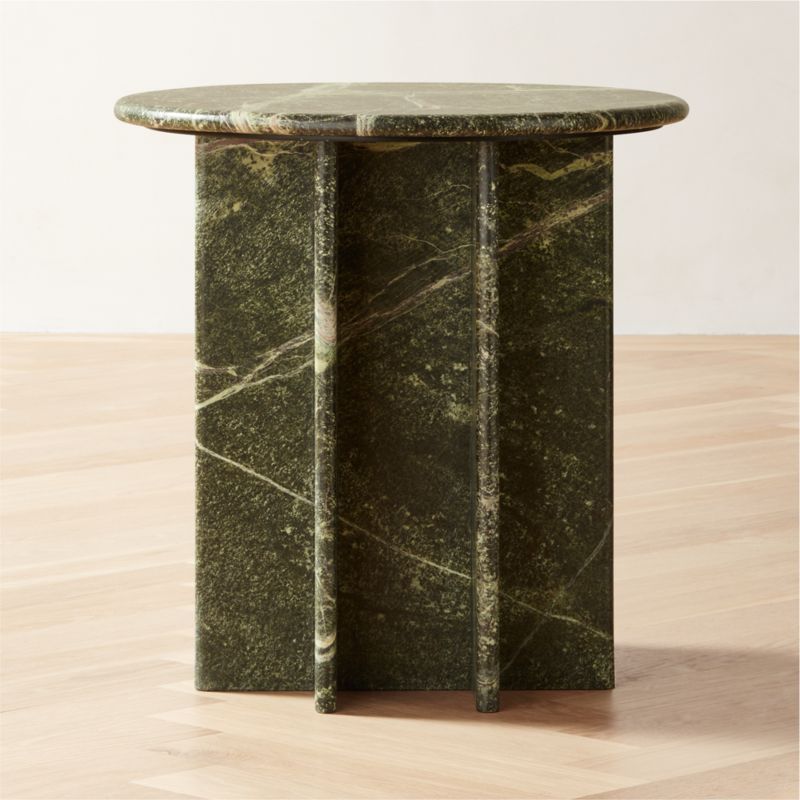 Pasar Modern Round Green Marble Side Table | CB2 | CB2