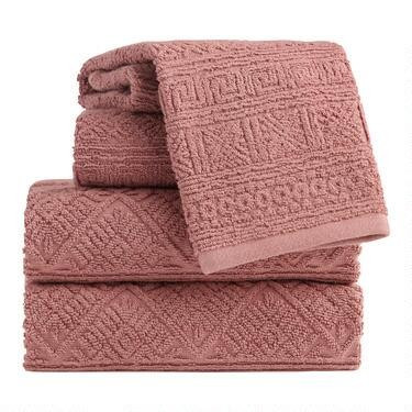 Blush Geo Textured Simone Towel Collection | World Market