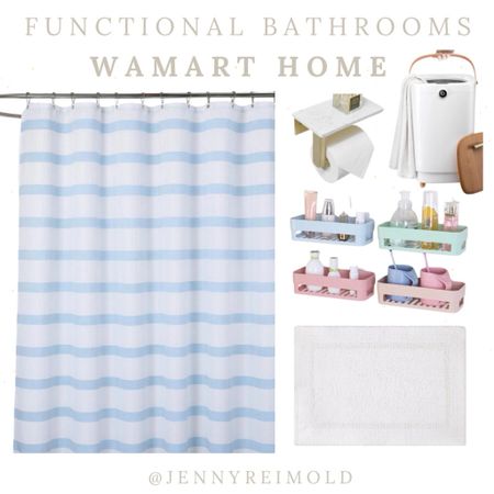 Functionally style your bathroom with these practical @walmart finds! Increase the space in a tub shower with a rounded curtain rod while adding a shelf above toilet paper for wipes or a phone. Look below for other functional ideas! 

#walmartpartner #walmarthome #walmartfinds #iywyk

#LTKStyleTip #LTKHome #LTKFindsUnder50