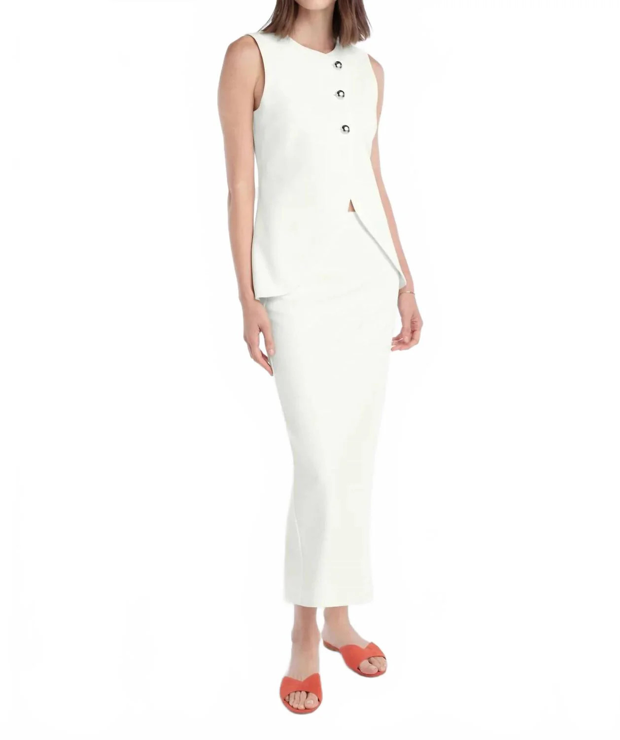 Rachel Maxi Skirt In Pearl | Shop Simon