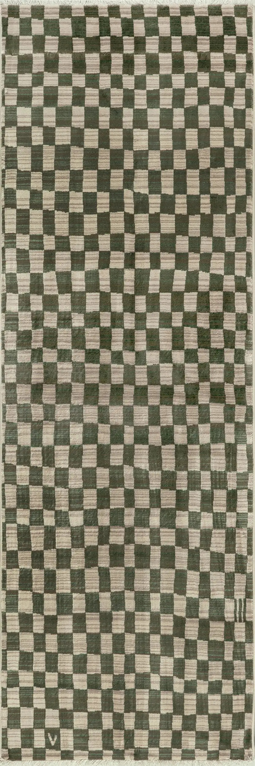 Rasali Checkered Box Rug | Green | Rugs USA
