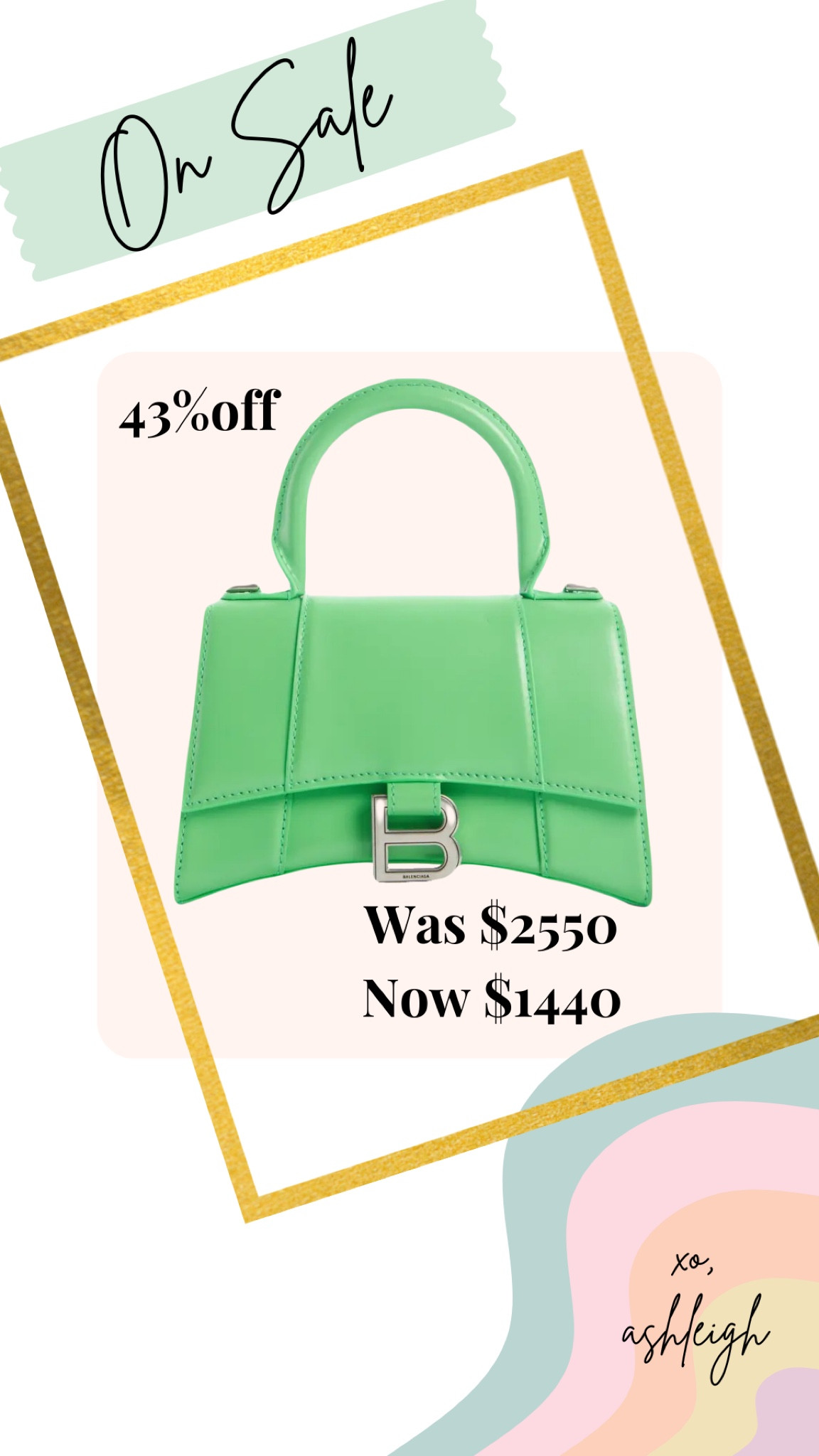 Balenciaga bag
Trendy handbag designer purse luxury green spring splurge leather sale 40% off clearance 