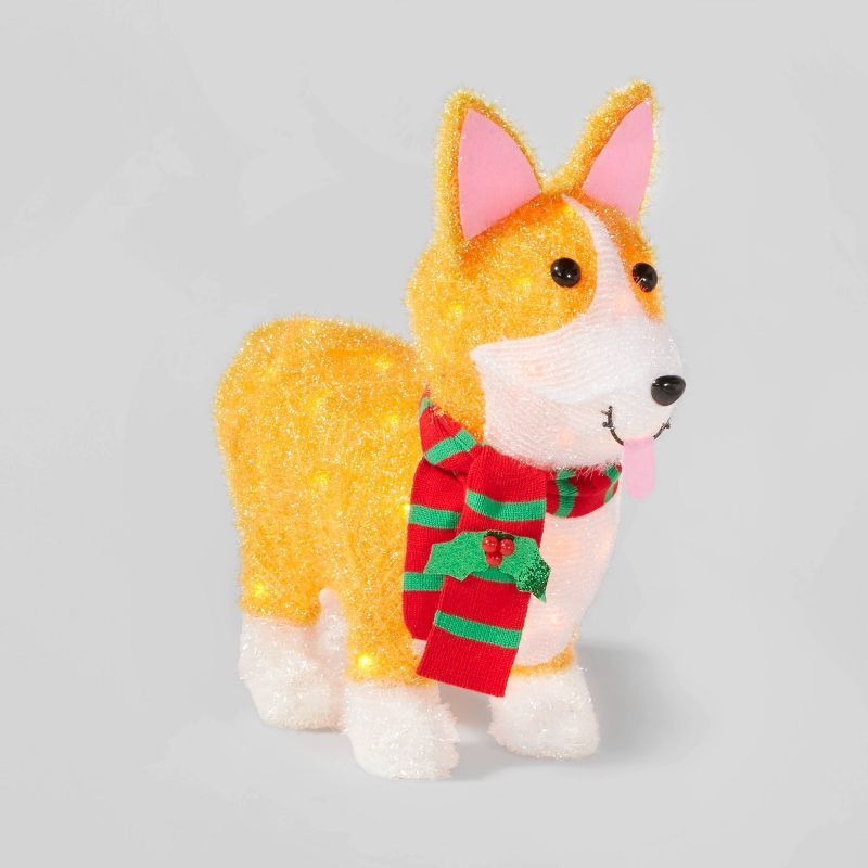 Christmas Incandescent Tinsel Corgi Dog Novelty Sculpture with 50 Lights - Wondershop™ | Target