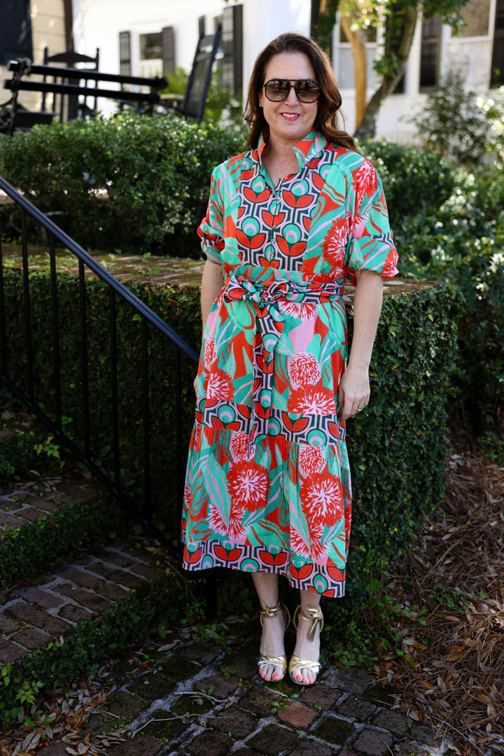 Mallorca Dress by King + Pitt, Flower Burst print | Mimi Seabrook