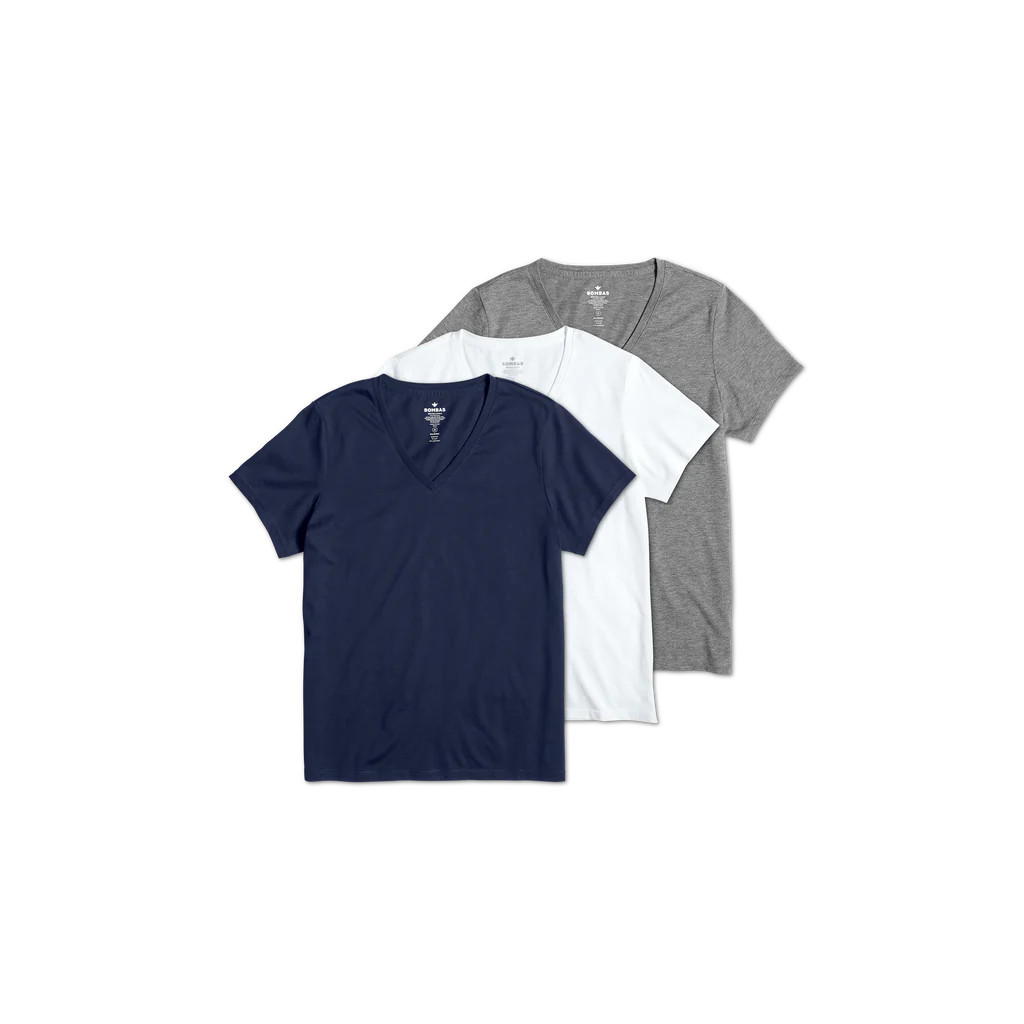 Women's Pima Cotton V-Neck T-Shirt 3-Pack | Bombas