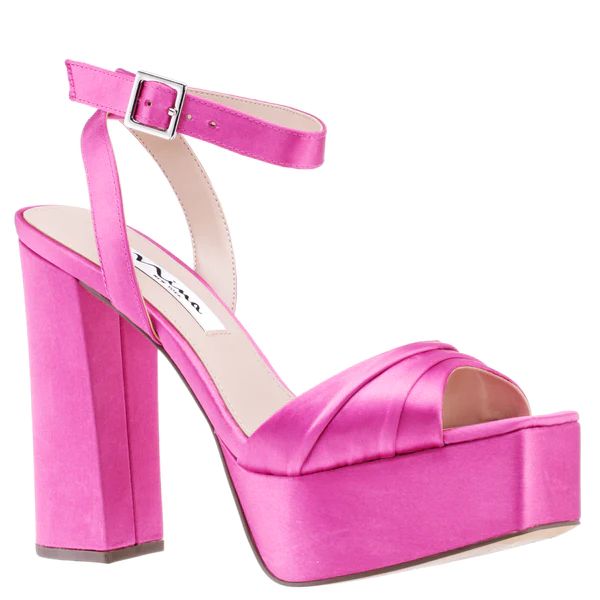 DORCAS-ULTRA PINK-CRYSTAL SATIN | Nina Shoes