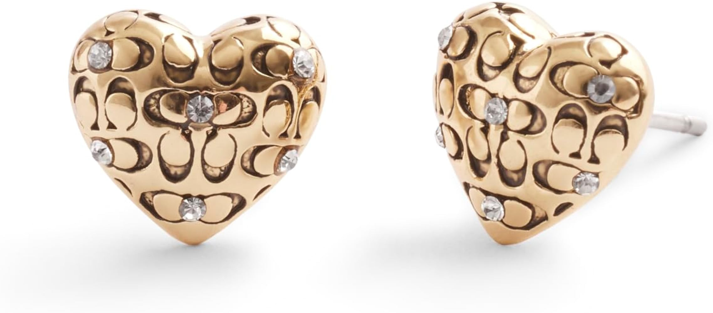 COACH Womens Signature Quilted Heart Stud Earrings | Amazon (US)