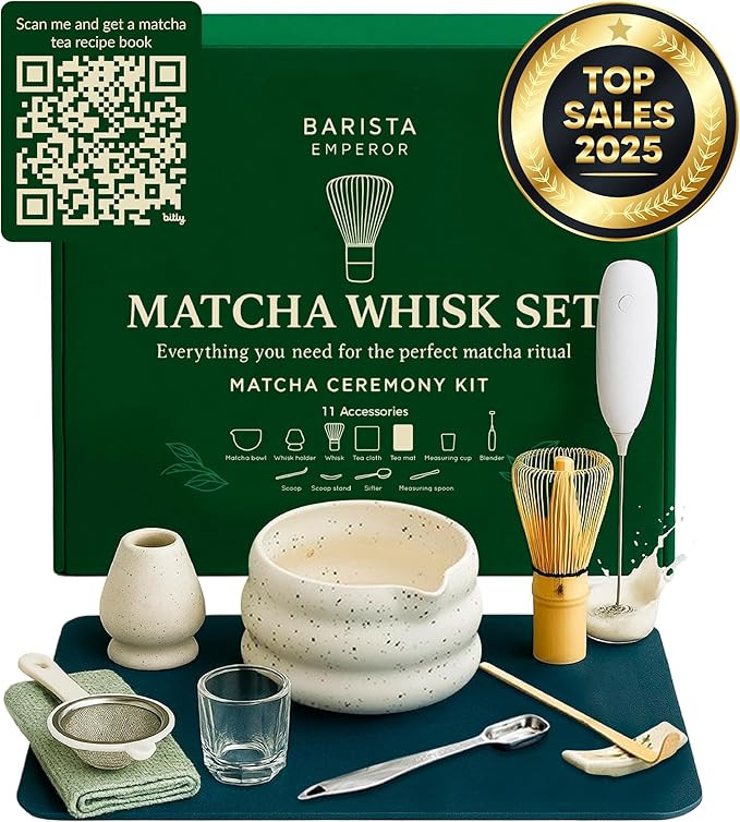 BARISTA EMPEROR® MATCHA WHISK SET PREMIUM 11pcs - Professional Matcha Kit Set with Matcha Bowl, ... | Amazon (US)
