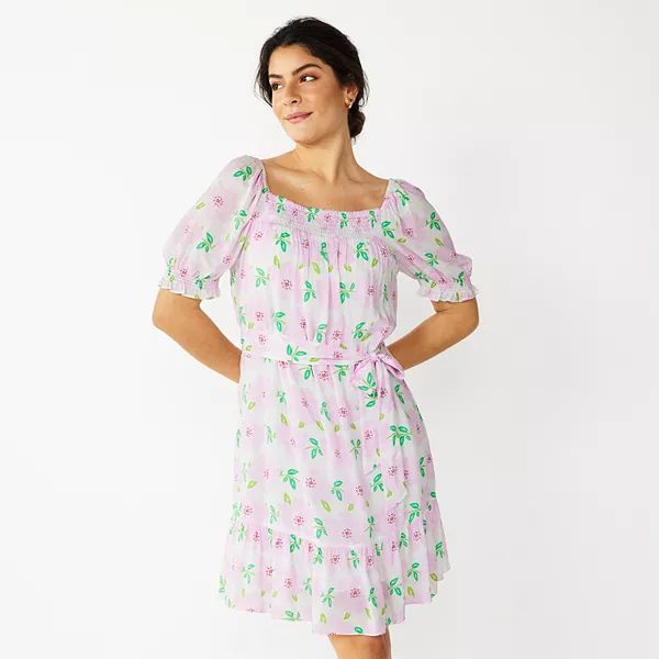Women's DRAPER JAMES RSVP™ Smocked Neck Puff Sleeve Dress | Kohl's