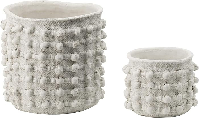 A&ampB Home Flower Pot Woven Basket Cement Plant Basket Home Decor Indoor Garden Outdoor Planters... | Amazon (US)