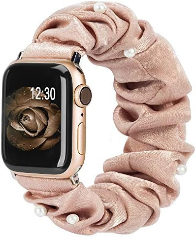 TOYOUTHS Compatible with Apple Watch Band Scrunchies 38mm Cloth Soft Pattern Printed Fabric Wrist... | Amazon (US)