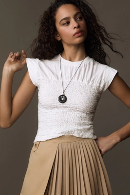 Maeve Smocked Muscle Top | Anthropologie (US)
