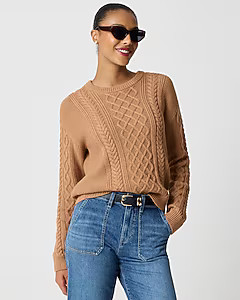 Cable crewneck sweater | J.Crew Factory