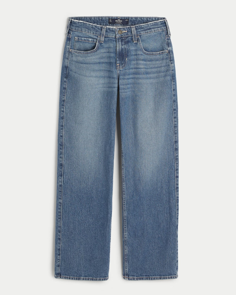Low-Rise Medium Wash Baggy Jeans | Hollister (US)
