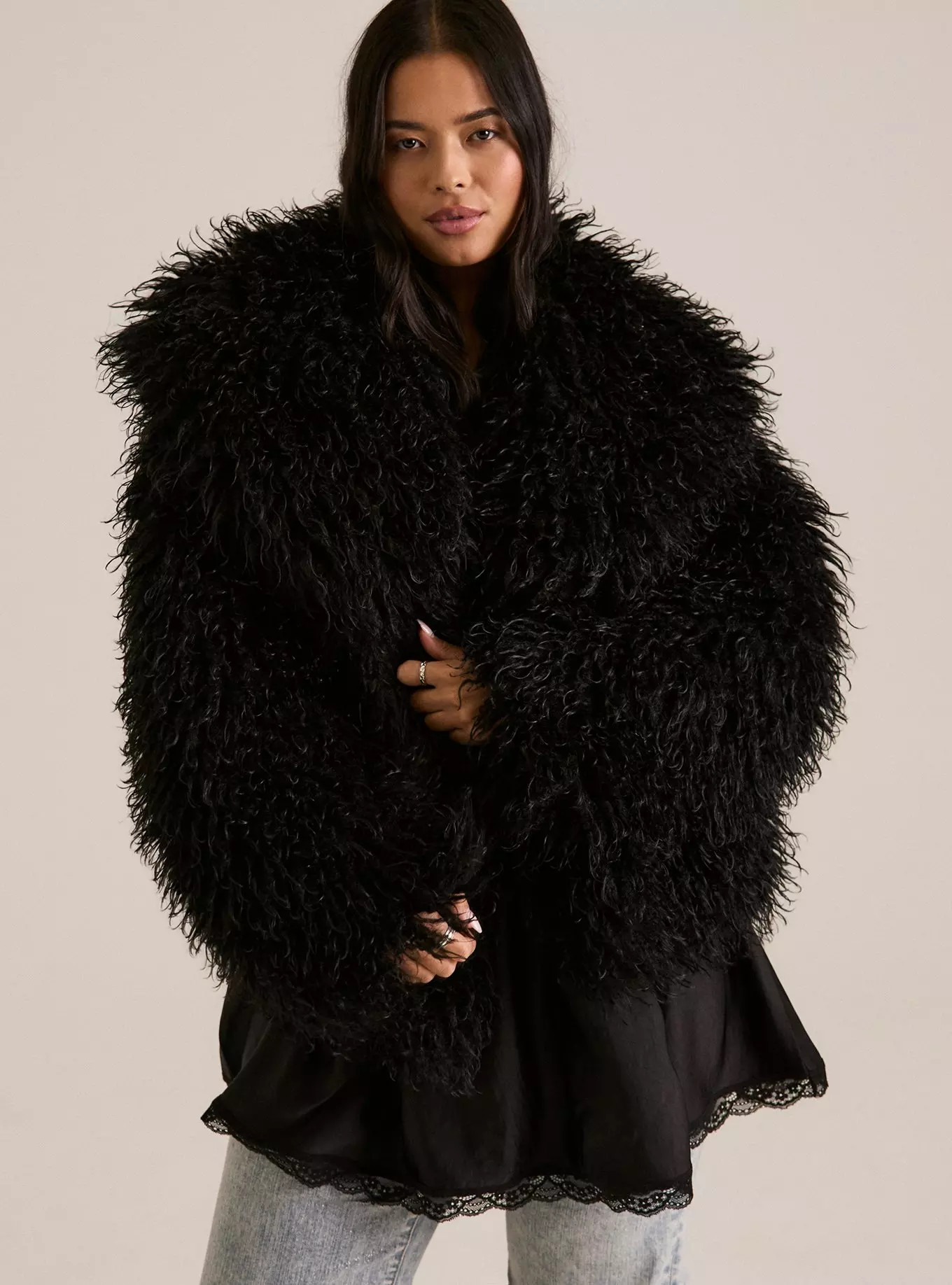 Festi Wide Collar Faux Fur Jacket | Torrid (US & Canada)