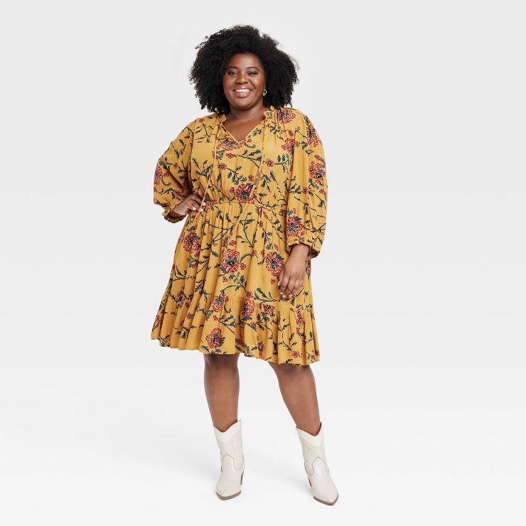 Women's Long Sleeve Folkloric A-line Dress - Knox Rose™ | Target