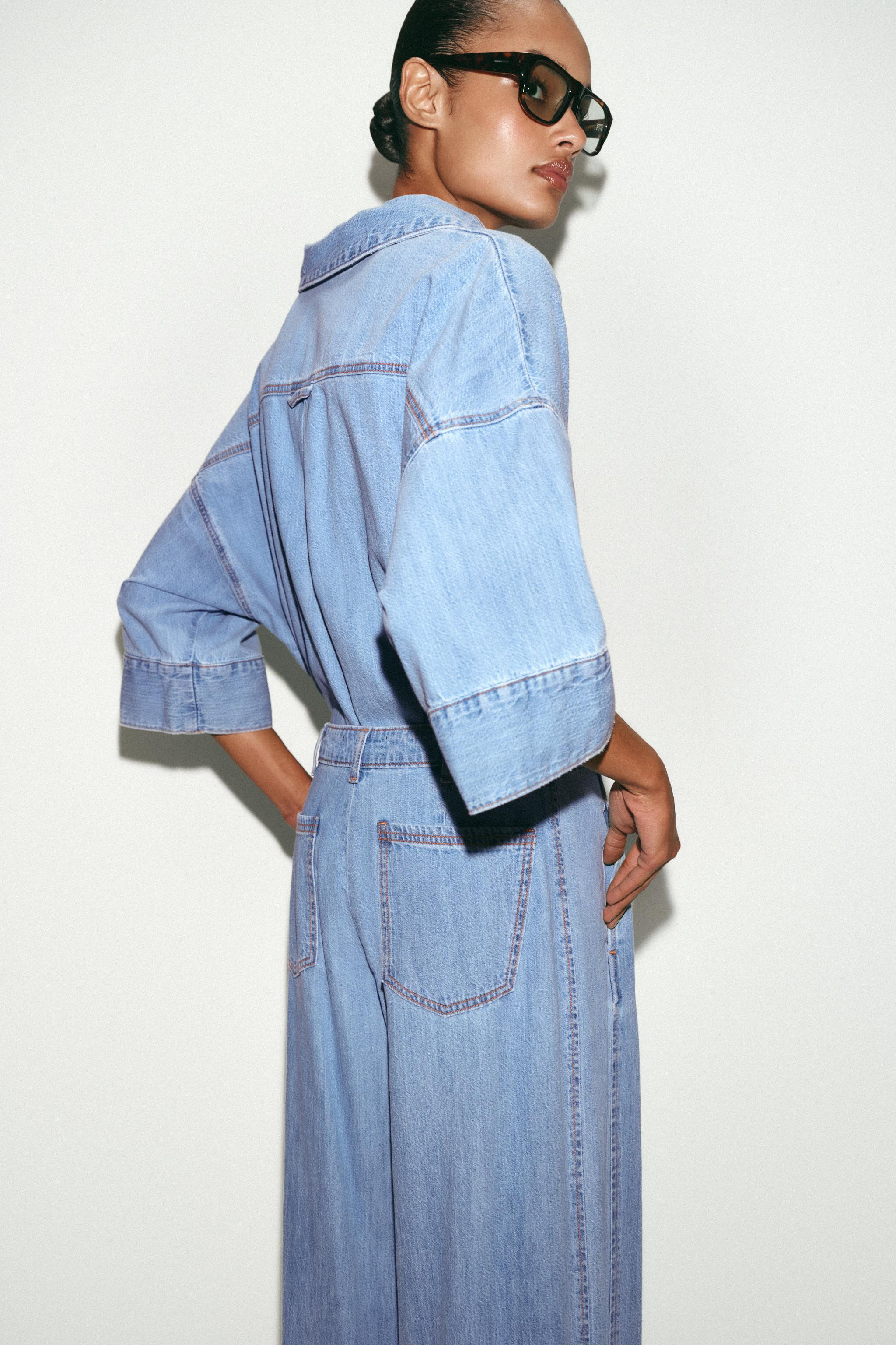 Z1975 WIDE-LEG JEANS WITH PLEATS | Zara UK