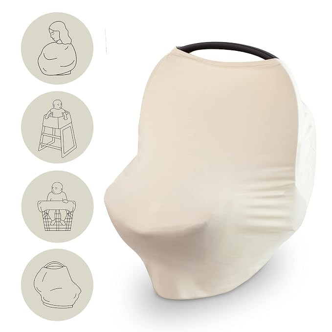 mushie Baby Car Seat Canopy Cover | Breathable & Stretchy Multi Use Cover for Breastfeeding, Nurs... | Amazon (US)