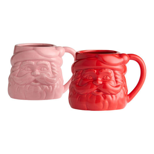 Monochromatic Santa Hand Painted Figural Ceramic Mug by World Market | World Market