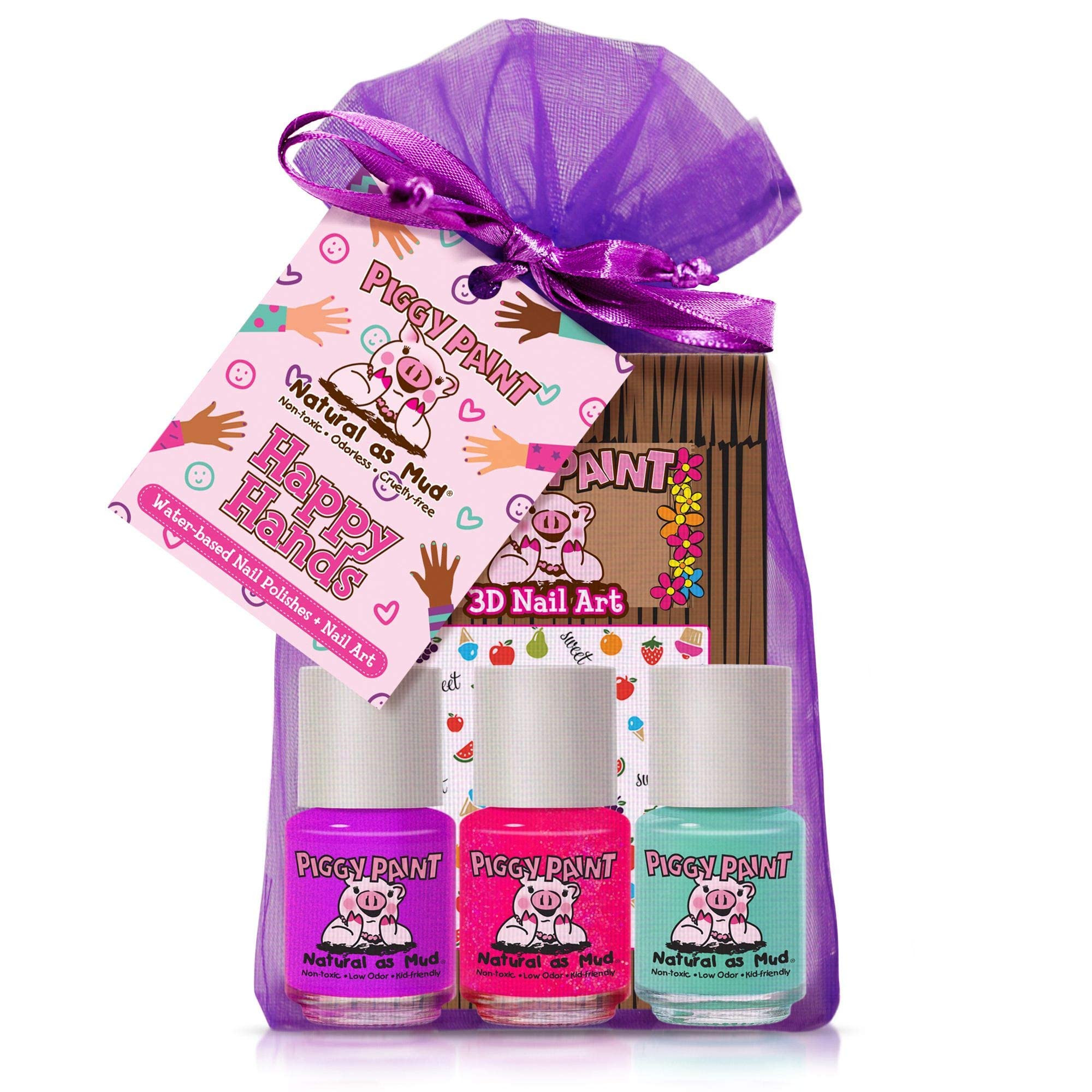 Piggy Paint Set de regalo Happy Hands (3 esmaltes + arte de uñas) | Amazon (US)