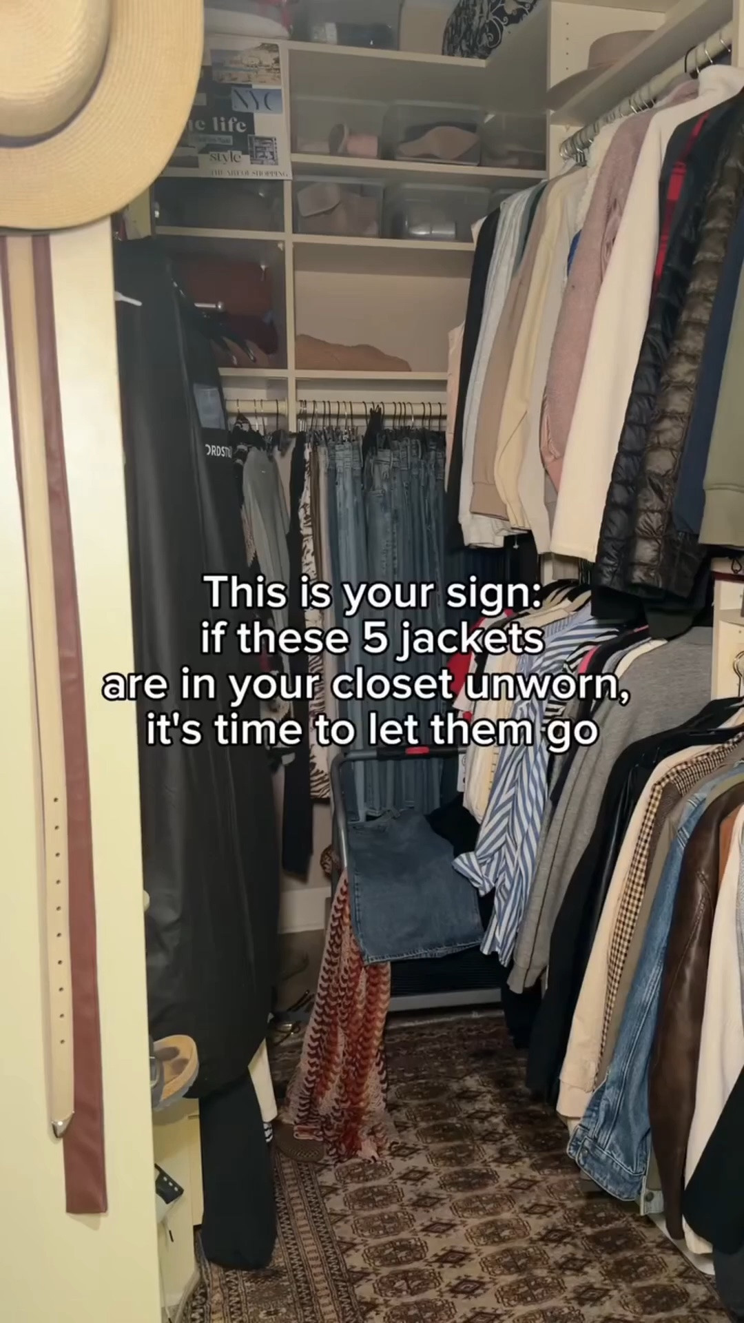 Day 3 of the Closet Reset Series and I'm tackling jackets—and honestly, this one taught me something about myself. 

A neutral fitted suede jacket I genuinely loved, but it feels restricting now because I've learned I prefer an oversized fit these days. A denim jacket I wore for YEARS and adored, but I haven't reached for it in a few years for the same reason—fitted just doesn't feel right anymore. A black blazer I've cherished for years, but it's fitted and I recently replaced it with an oversized version that I actually wear. A black casual jacket with wide sleeves that I wore constantly a few years ago, but something about it doesn't call to me anymore and I think those wide sleeves are part of it. And a black faux leather vest that just doesn't fit the way I want—too fitted for what I'm drawn to now. 

Here's what they all have in common: my style has evolved. I used to feel polished in fitted pieces. Now? Oversized and comfortable is where I'm at. And keeping jackets I don't reach for is just honoring an old version of myself instead of the woman I am today. 

Your closet should reflect WHO YOU ARE NOW, not who you used to be. 

💬 Comment RESET below to schedule a closet audit consultation with our team. 👇