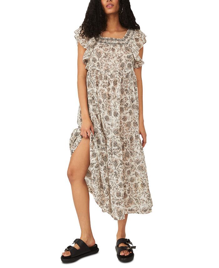 Free People Bonita Cotton Printed Midi Dress & Reviews - Dresses - Women - Macy's | Macys (US)