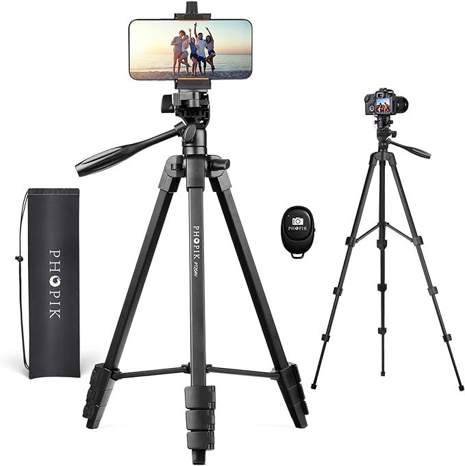 PHOPIK Lightweight Phone Tripod 55Inches, Video Tripod with 360 Panorama and 1/4” Mounting Scre... | Amazon (US)