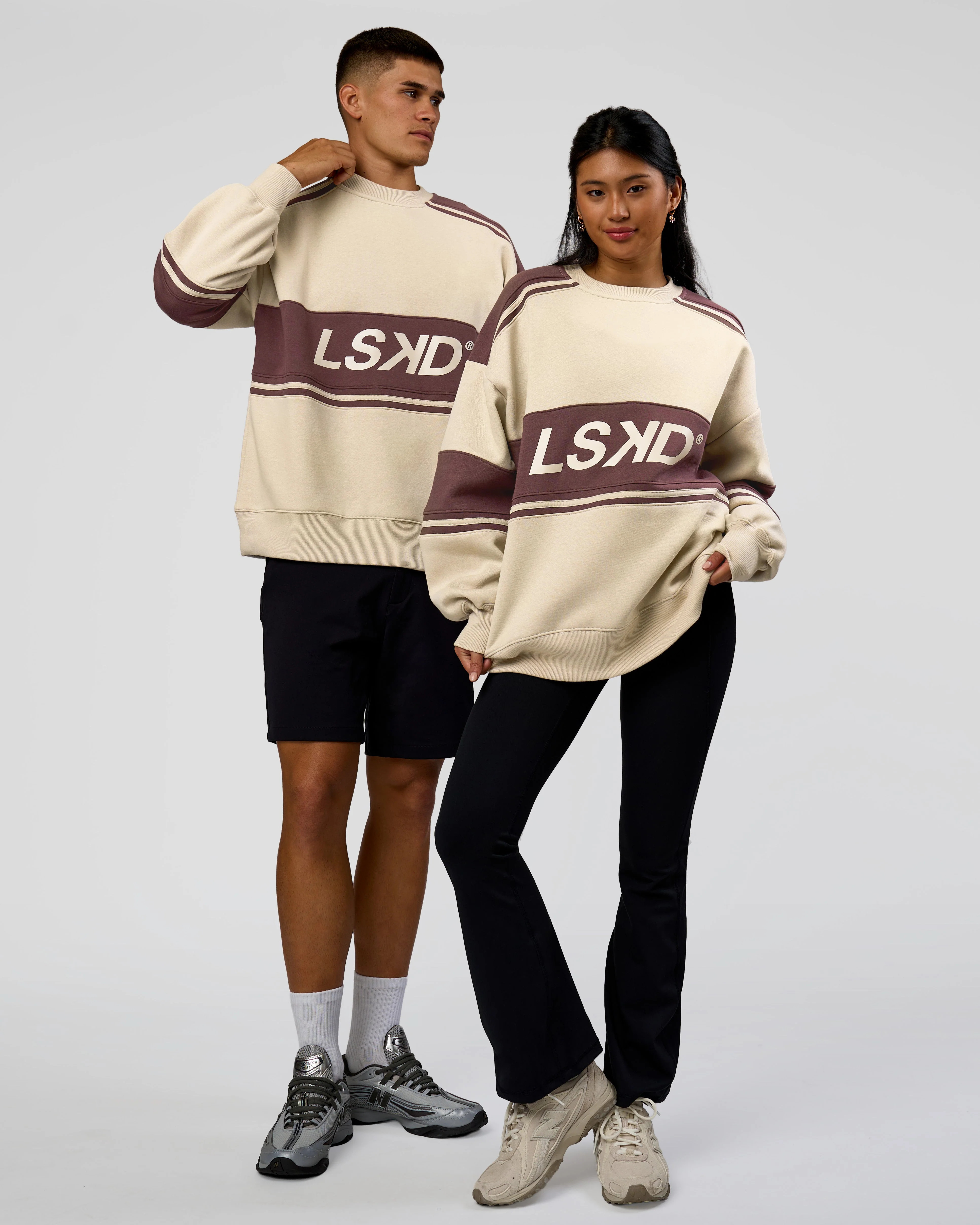 A-Team Sweater Oversize - Shale Beige-Cocoa Powder | LSKD | LSKD