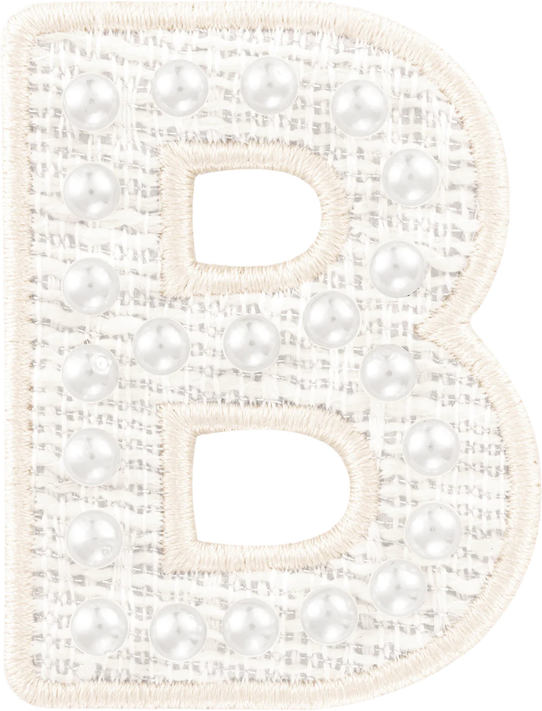 White Pearl Letter Patch | Embroidered Sticker Patches - Stoney Clover Lane | Stoney Clover Lane