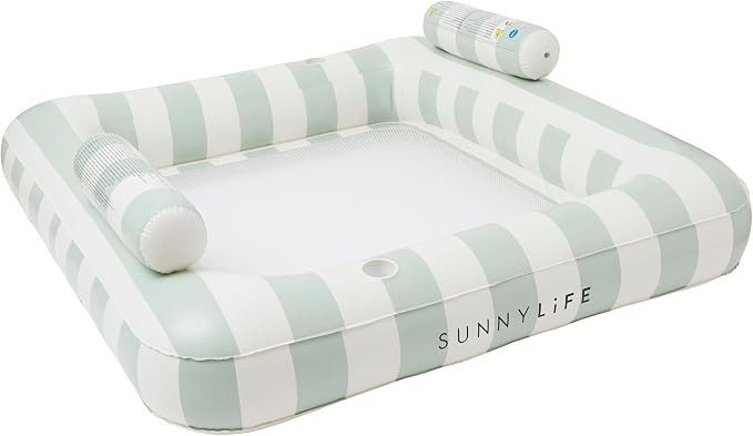 SUNNYLiFE The Vacay Deluxe Twin Hammock Float, Soft Olive, PVC/Nylon, 74.8 x 66.93 inches, 6.28 l... | Amazon (US)