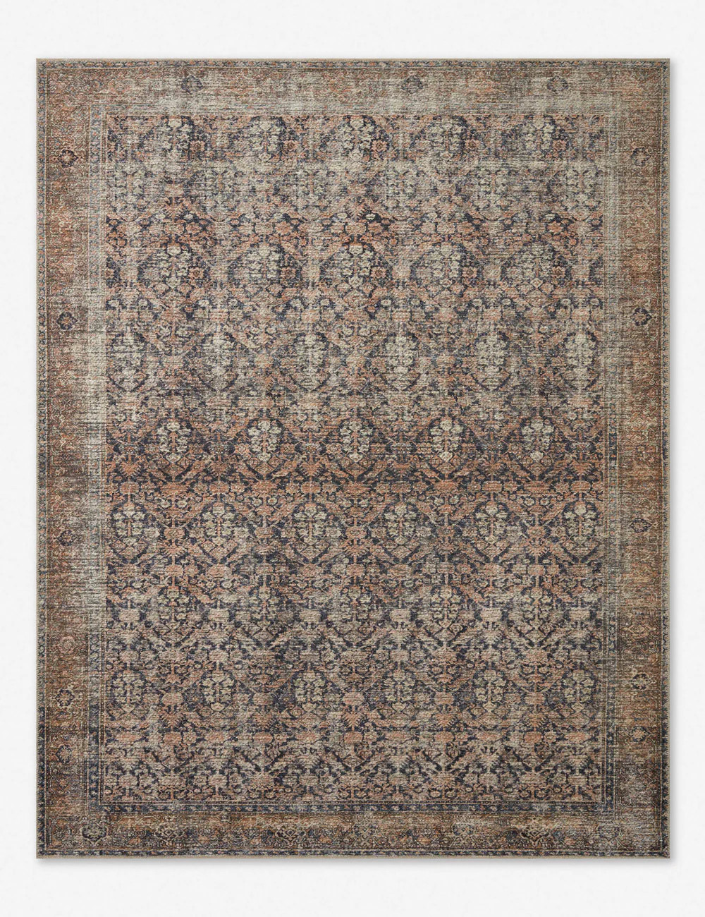 Billie Rug by Amber Lewis x Loloi, Ink and Salmon 5' x 7'6 | Lulu and Georgia 