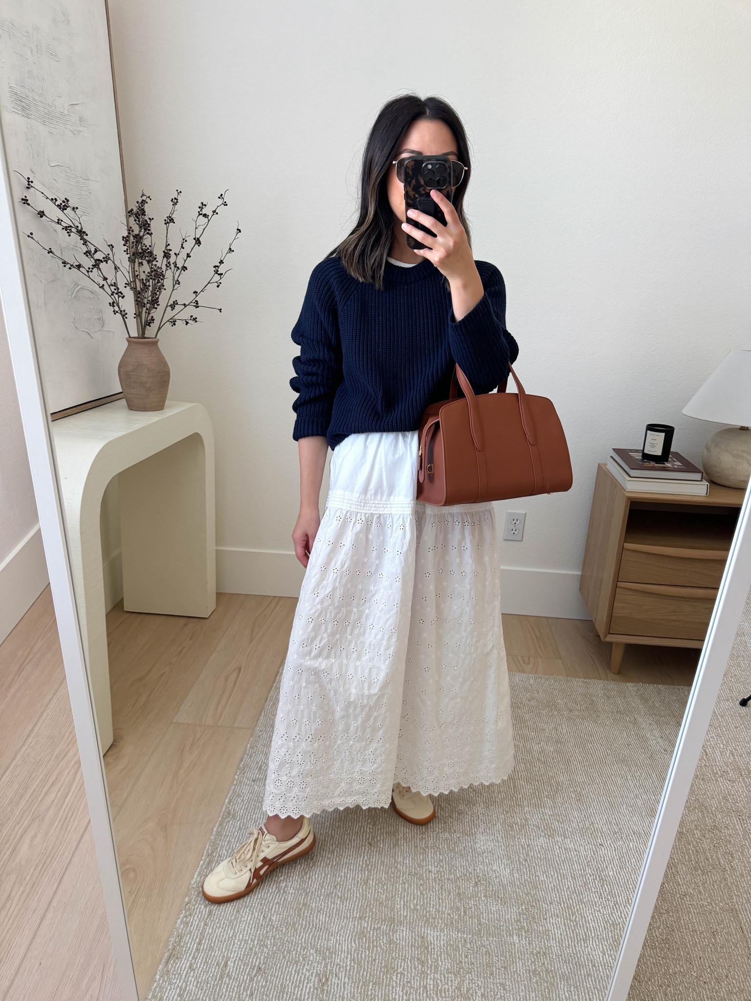 New Season, Same Staples - Fall staples I'm wearing from last year. Sneakers. Yes, still sneaker obsessed! I'll be wearing my adidas and Onitsuka Tigers again. I get all mine from ReSale websites. Shipping is a lot and takes some time, but I haven't had any issues. 

Quince fisherman sweater small
Everlane tee medium
Gap x DOEN skirt xs (old)
Onitsuka Tiger sneakers 4.5 mens
Parisa Wang bag (can't be linked here)
Le Specs sunglasses

#LTKFindsUnder100 #LTKPetite #LTKautumn