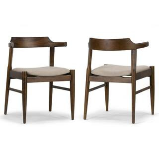 Atlas Retro Modern Dark Brown Wood Chair with Curved Back (Set of 2) | The Home Depot