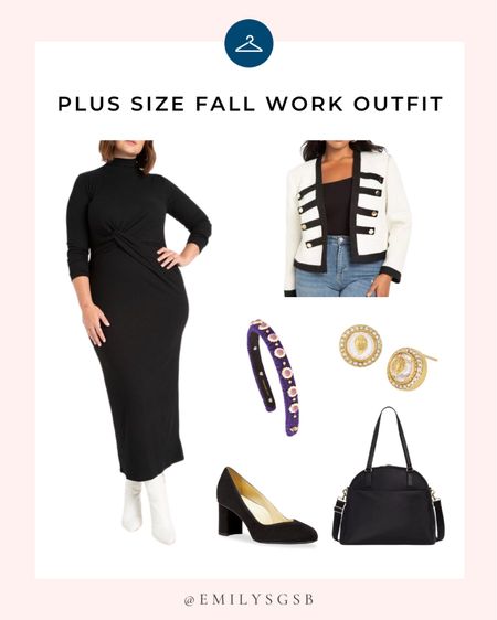 Headed into the office this fall? A plus size little black dress never fails and to add a bit of flare for the fall, combine this classic LBD from Eloquii with a tweed jacket, comfortable black suede pumps, and a colorful Lele Sadoughi embellished headband.  

#LTKworkwear #LTKSeasonal #LTKcurves