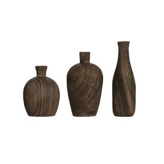 Brown Paulownia Wood Vase with Black Charred Finish Set | Michaels Stores