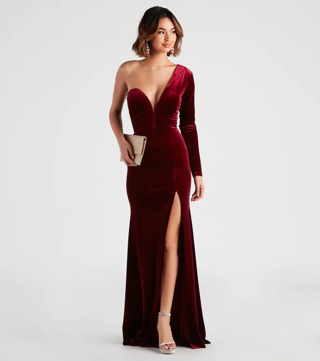 Cheyenne Formal One-Shoulder Velvet Dress | Windsor Stores